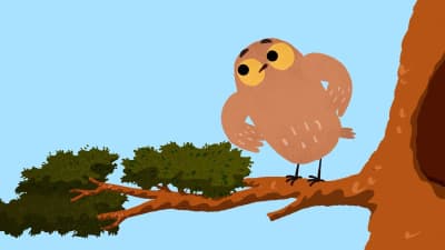 Chouette sur un arbre