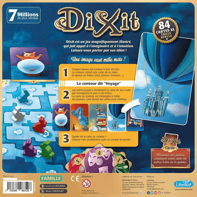 Dos de la boîte du jeu de société Dixit