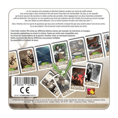 Dos de la boîte de jeu Timeline