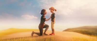 Une adulte discute avec un enfant